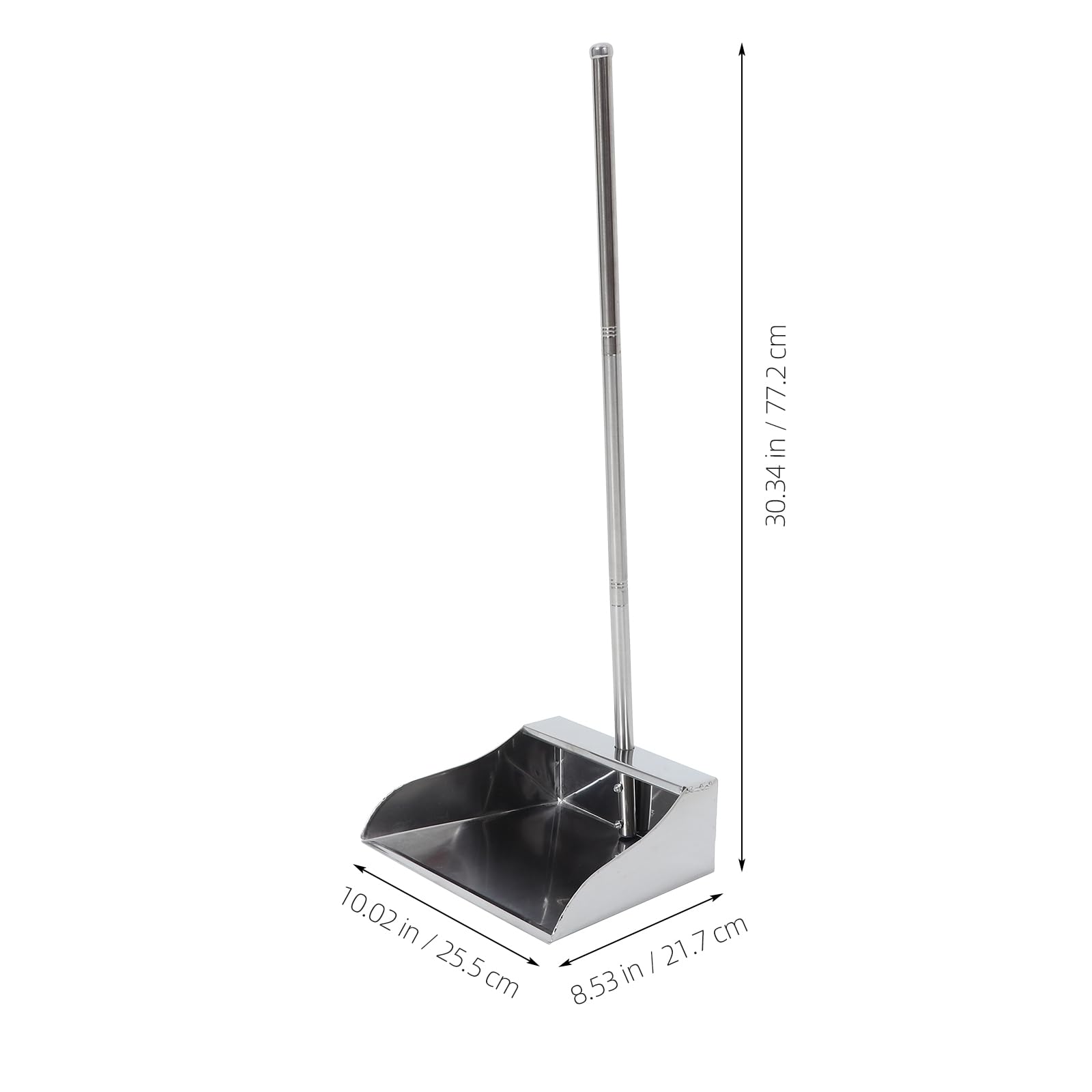 Ipetboom Müllschaufel Kleines Besen - Kehrschaufel-Set Kehrschaufel für Den Innenbereich Hundekot Schaufel Outdoor-pfanne Küchenreinigungsschaufeln Kuchen Kind Langen Griff Rostfreier Stahl