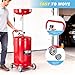 TUFFIOM 20 Gallon Waste Oil Drain Tank with Wheels & Handle, Adjustable Funnel Height Air-Operated Oil Drainer, Large Capacity Leak-Proof Oil Drain Container for Auto Fluids, Garage, Red