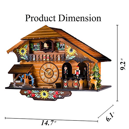 Kintrot KT60807 Cuckoo Clock Pendulum Quartz Wall Clock Black Forest House Home Decor thumb #2