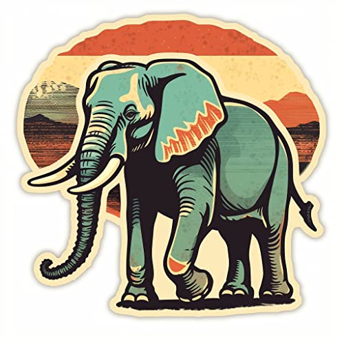Image of Yoonek Graphics Elephant Vinyl Decal Sticker for Car Window, Laptop, and More. #1940Option28-4