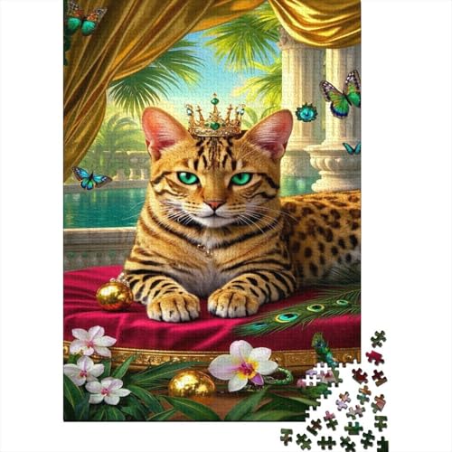 Bengalen 1000 Teile Puzzle Dominanz der Krone Herausforderungsspiel Umweltfreundliches Holzpuzzle Wohndekoration Kreative Geschenke Erwachsene Kinder 1000pcs (75x50cm)