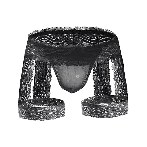 ROSVAJFY Men's Stretchy Lace G-String Underwear Cover