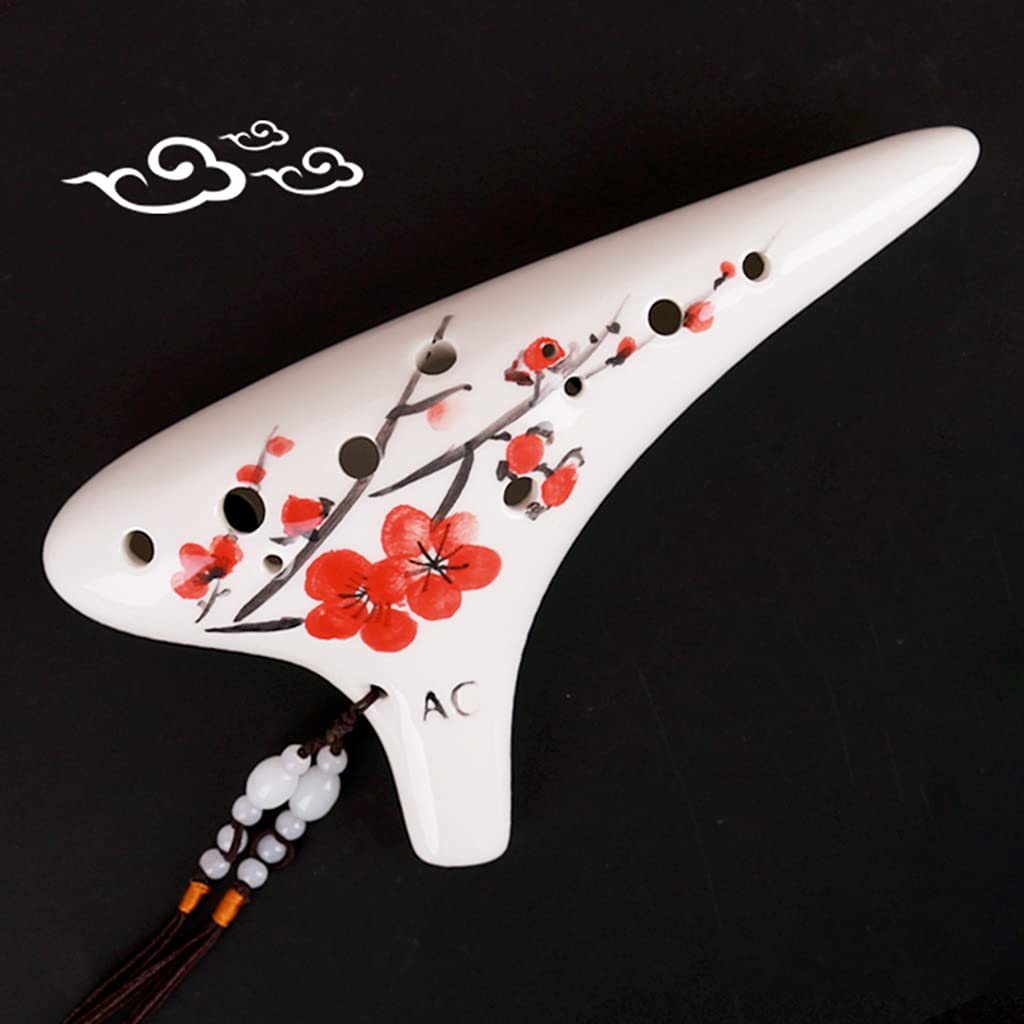 Ocarina Creativa Pintada a Mano de Estilo Submarino, Instrumento de Viento Ocarina Alto C (AC) de 12 Hoyos, Regalos para Estudiantes Principiantes Amantes de la música