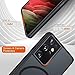 ANNGELAS for Samsung Galaxy S21 Ultra Mag Safe Case,Slim Shockproof Protective Cover with Magnetic,Frosted Hard Back Soft Silicone TPU Bumper Phone Case Compatible Galaxy S21 Ultra 6.8inch,Matte black