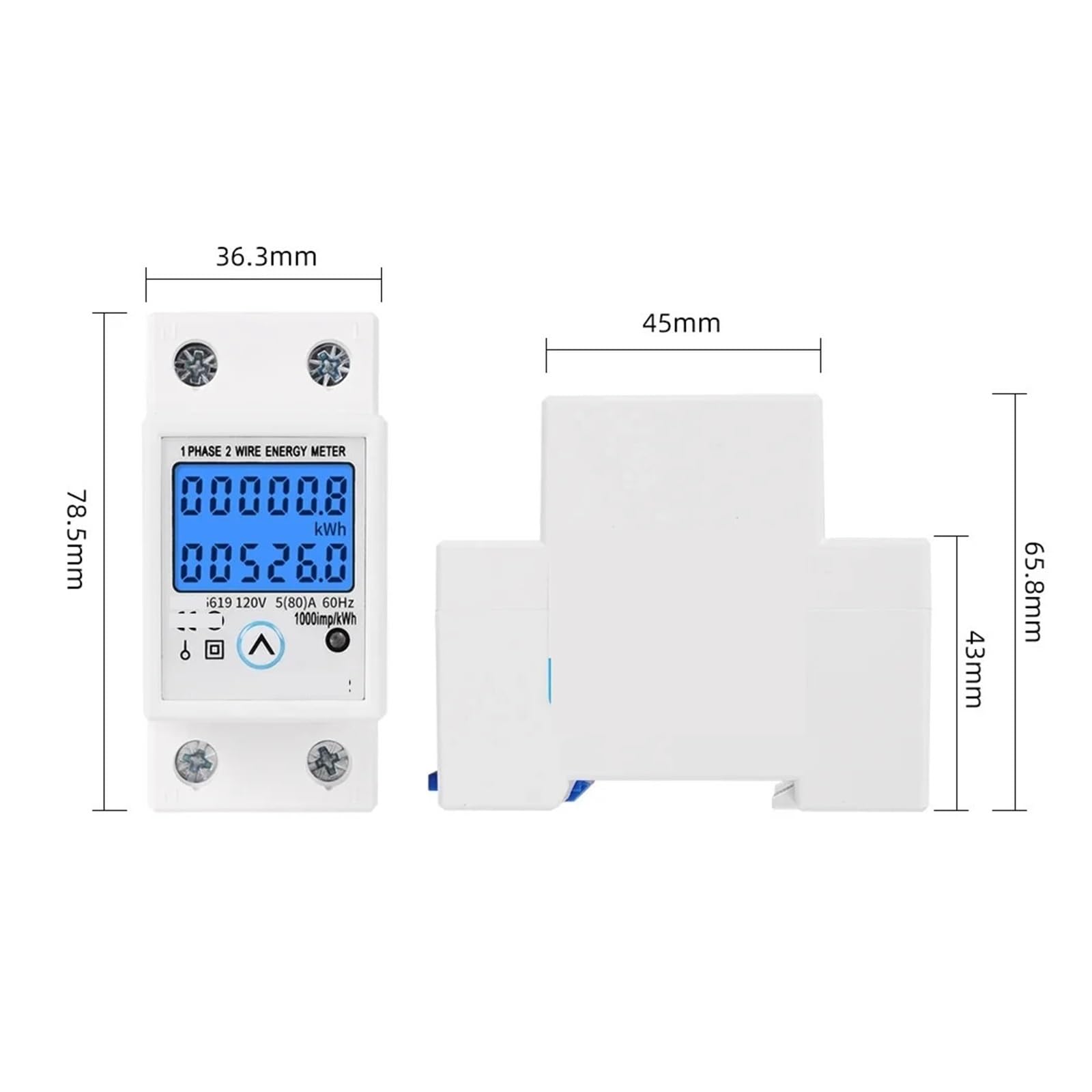 220V AC 110V Digitale Monofase Reset Contatore di Energia Zero Tensione Corrente Consumo Wattmetro Guida DIN 80A