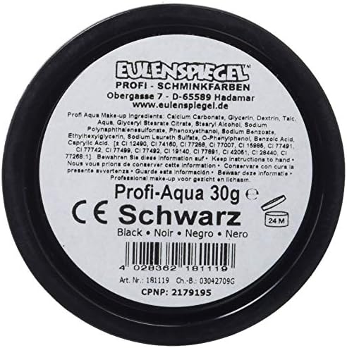 Eulenspiegel 181119 Profesjonalny Makijaż Wodny, Czarny, 30 g