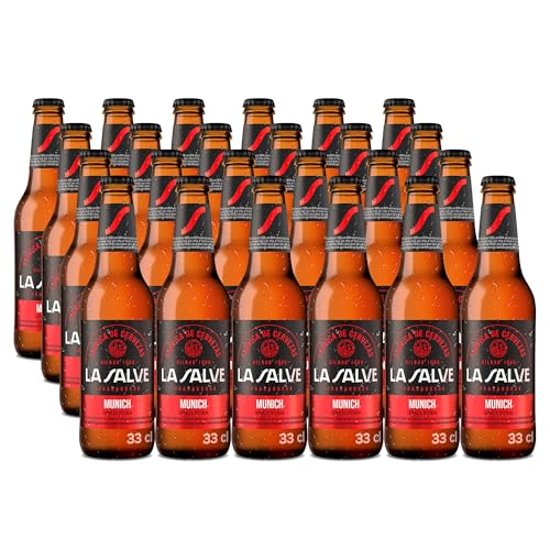 La Salve Munich Cerveza Tostada, Genuina y Refrescante, Pack 24 Botellas x 33 cl, 6.2% Alcohol
