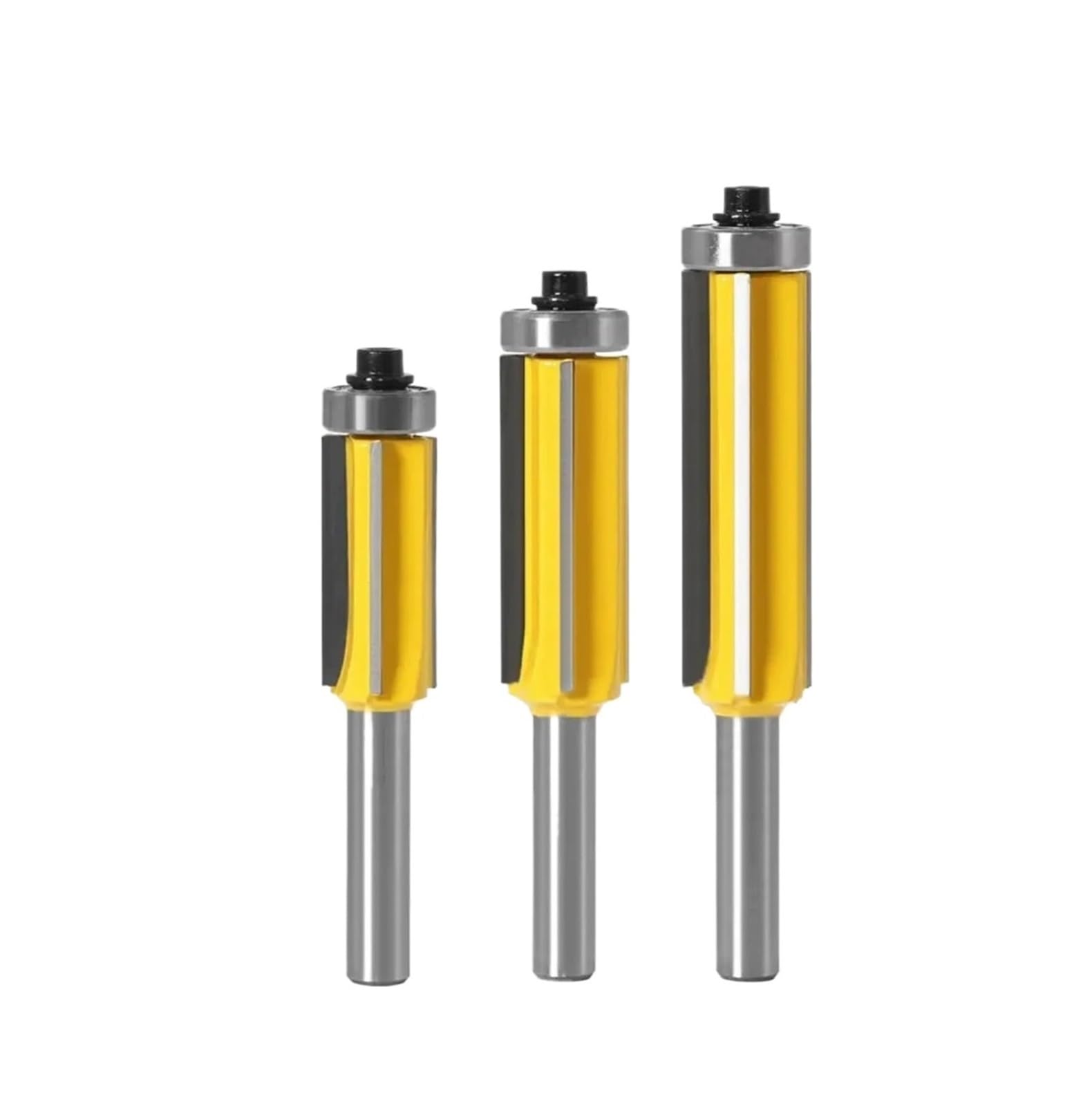1/3 szt. 8mm Z4 wzór frez do wyrównywania powierzchni | Podwójne łożysko (góra/dół) | Frez drewna(3PCS 8mm shank)