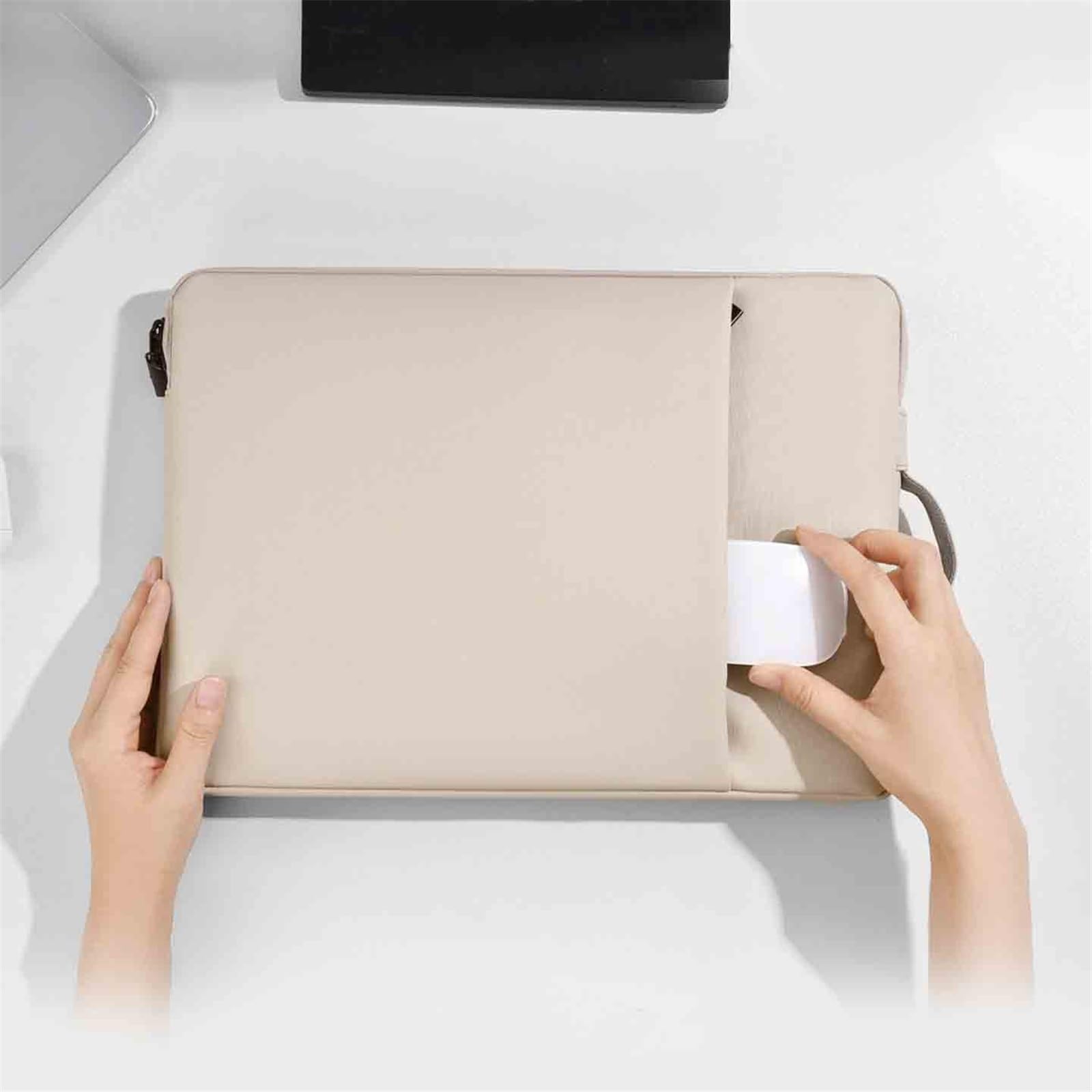 Etui na laptopa skórzany pokrowiec na laptopa wąska torba etui ochronne na tablet 13-16 cali z uchwytem