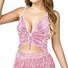 Mocure Womens Sparkly Butterfly Sequin Crop Tops S... #2