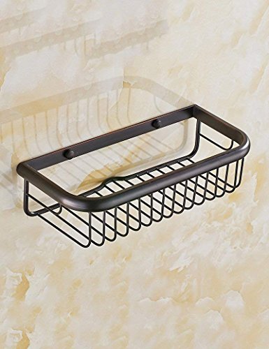 Toallero para baño de cobre negro con cesta cuadrada flotante elegante 2