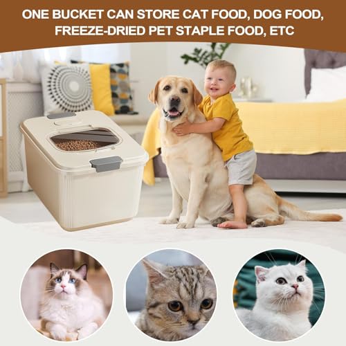 Boîte de rangement de nourriture pour chien compacte avec verre doseur
