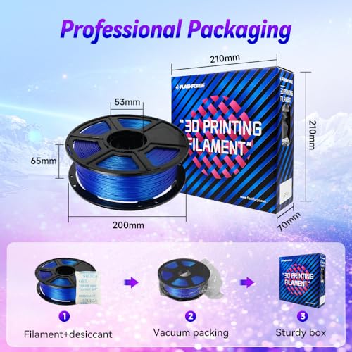 Image of FLASHFORGE 3D Printer Filament Chameleon PLA Color Shift Filament 1.75mm, Changes Color with Light and Angles, 1KG Spool (2.2lbs), Dimensional Accuracy + /- 0.02mm for FDM 3D Printers (Skydiver)