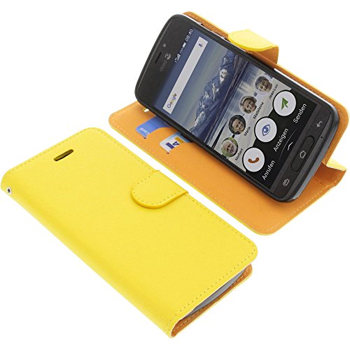 Étui portefeuille Doro 8040 jaune pour protéger votre téléphone en voyage
