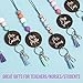 By the Graces Handmade Personalized Teacher Lanyard for Name Badges and Keys | Durable Beaded Lanyard with Breakaway Clasp | Scratch Resistant Custom Birch Wood Disc Name Tag | Cute Lanyard