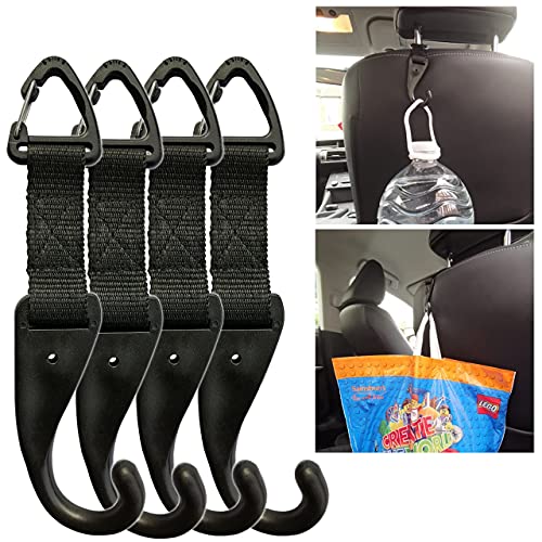 4 ganchos para el asiento del coche, organizador de ropa, bolsa de gancho y soporte para abrigos Cover