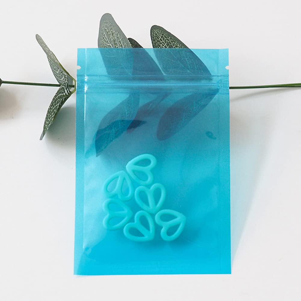 Torby z zamknięciem, Zamykana przezroczysta torebka foliowa z zamkiem błyskawicznym Mini(Blue,4.7x7.1 Inch)