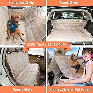   Dog-Car-Seat-Cover-for-Back-Seat-Dog-Seat-Cover-Hammock-for-Truck-SUV-Waterproof-Pet-Car-Seat-Protector-for-BackseatsBeige-Regular