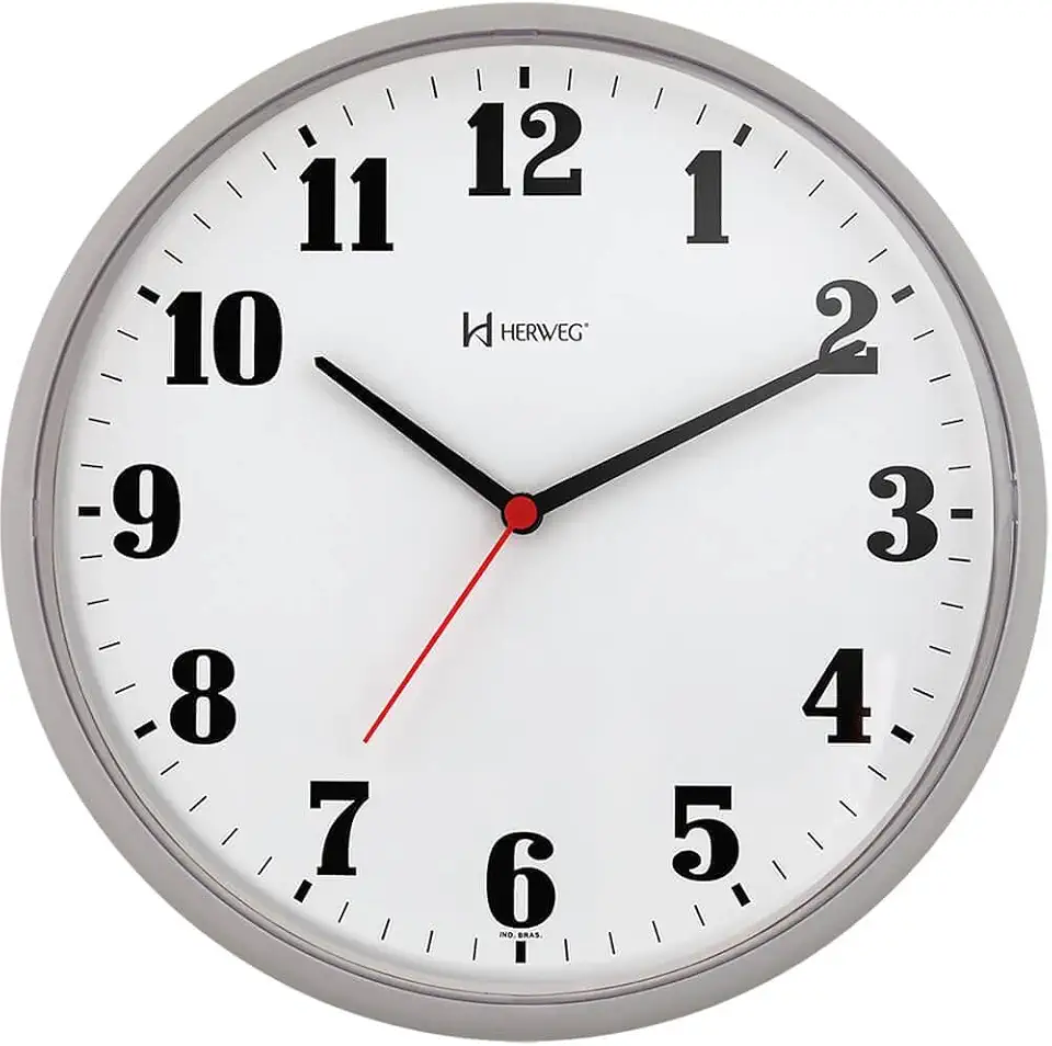 Relógio de Parede Quartz Cinza