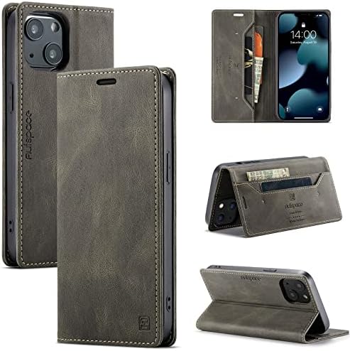 TOHULLE for iPhone 12 iPhone 12 Pro Case, Vintage Wallet Case Card Holder Kickstand Built-in Magnetic Flip Folio Leather Case for iPhone 12 Pro - Blue