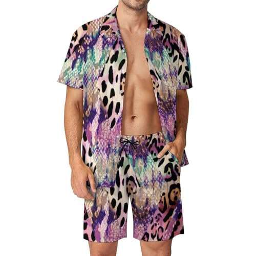 Chemise Hawaïenne Homme Ensemble Chemise Short Pantalon de Plage Été 2 Pièces Mode S