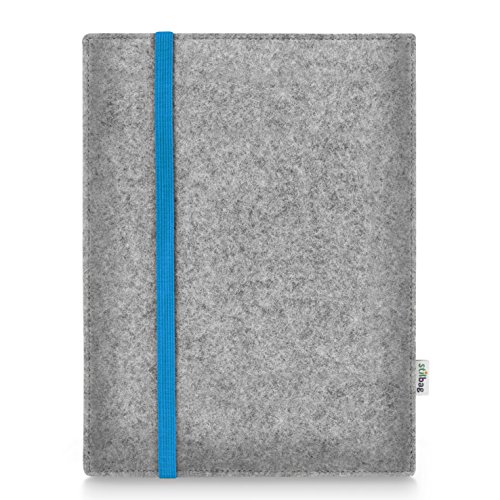 Étui iPad Mini 2024 Stilbag Leon en feutre gris et bleu fabriqué en Allemagne