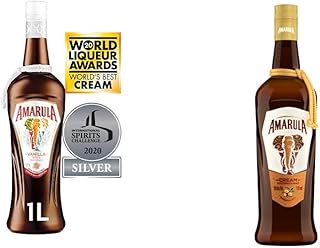Amarula Vanilla Spice Cream Liqueur 1L | Warming Spice & Vanilla Liqueur and Original Marula Fruit & Cream Liqueur 70cl