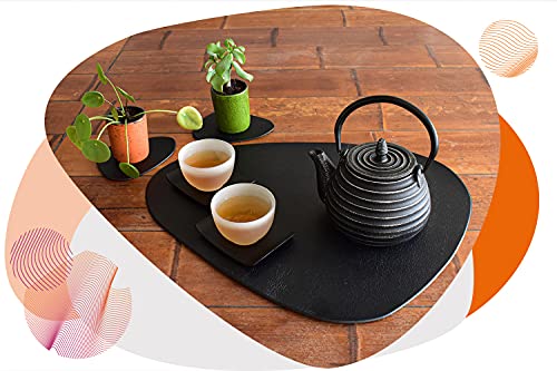 Tèbié Classic - Tetera de hierro fundido (0,8 L, con colador de acero inoxidable), color plateado y negro - Imagen 3