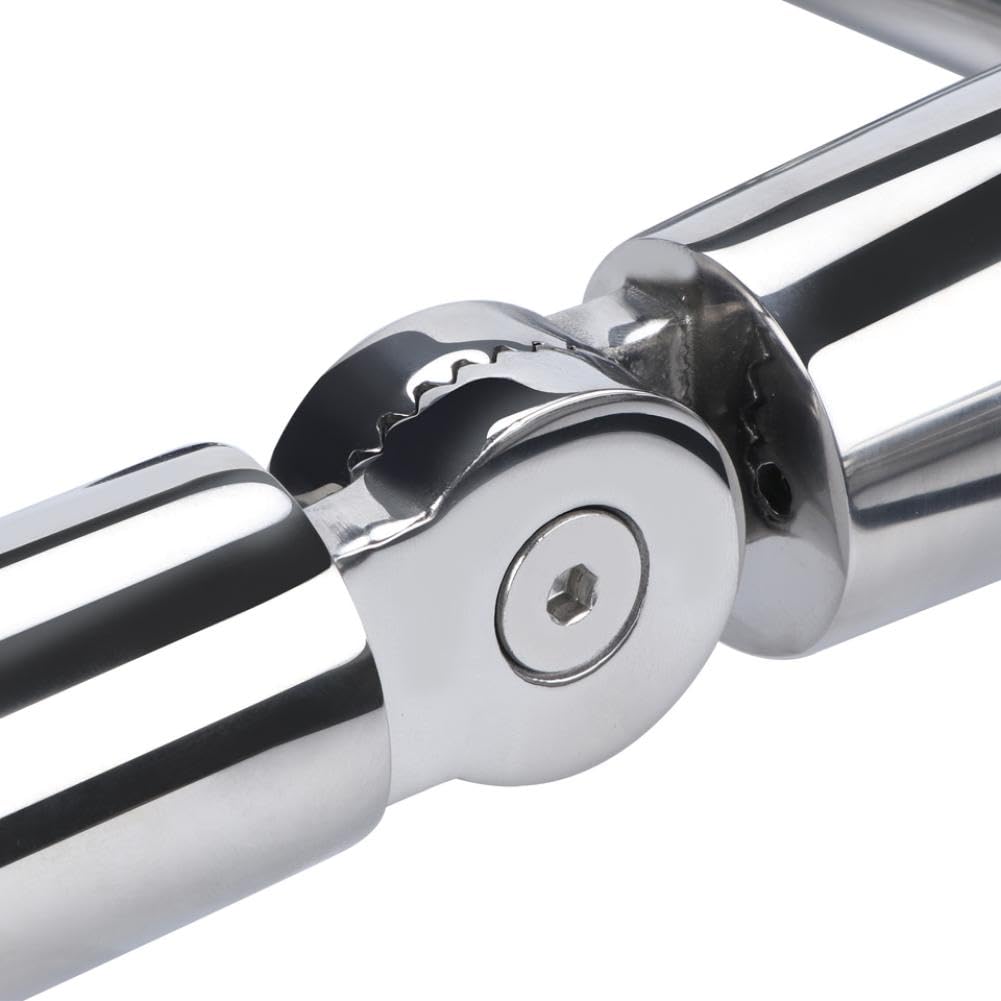 Supporto Per Canne Da Pesca In Acciaio Inox Lucidato Argento A 3 Tubi Con Chiave