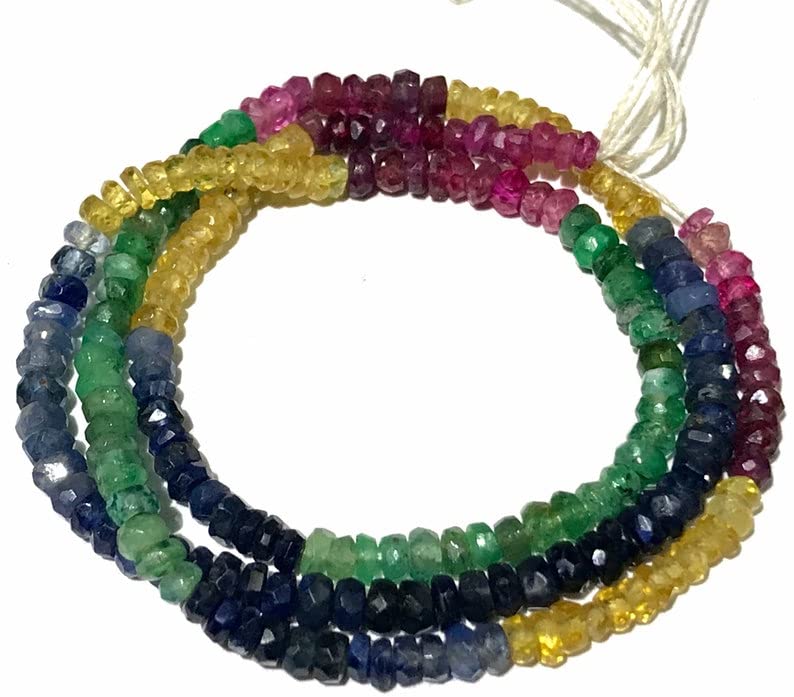 Perles saphir multicolore naturel 3mm pour éliminer les bijoux ternes