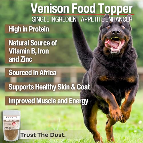Image of Ventus Dog Food Topper - Single Ingredient High Protein Meal Topper for Dogs, Venison Seasoning, 6 oz