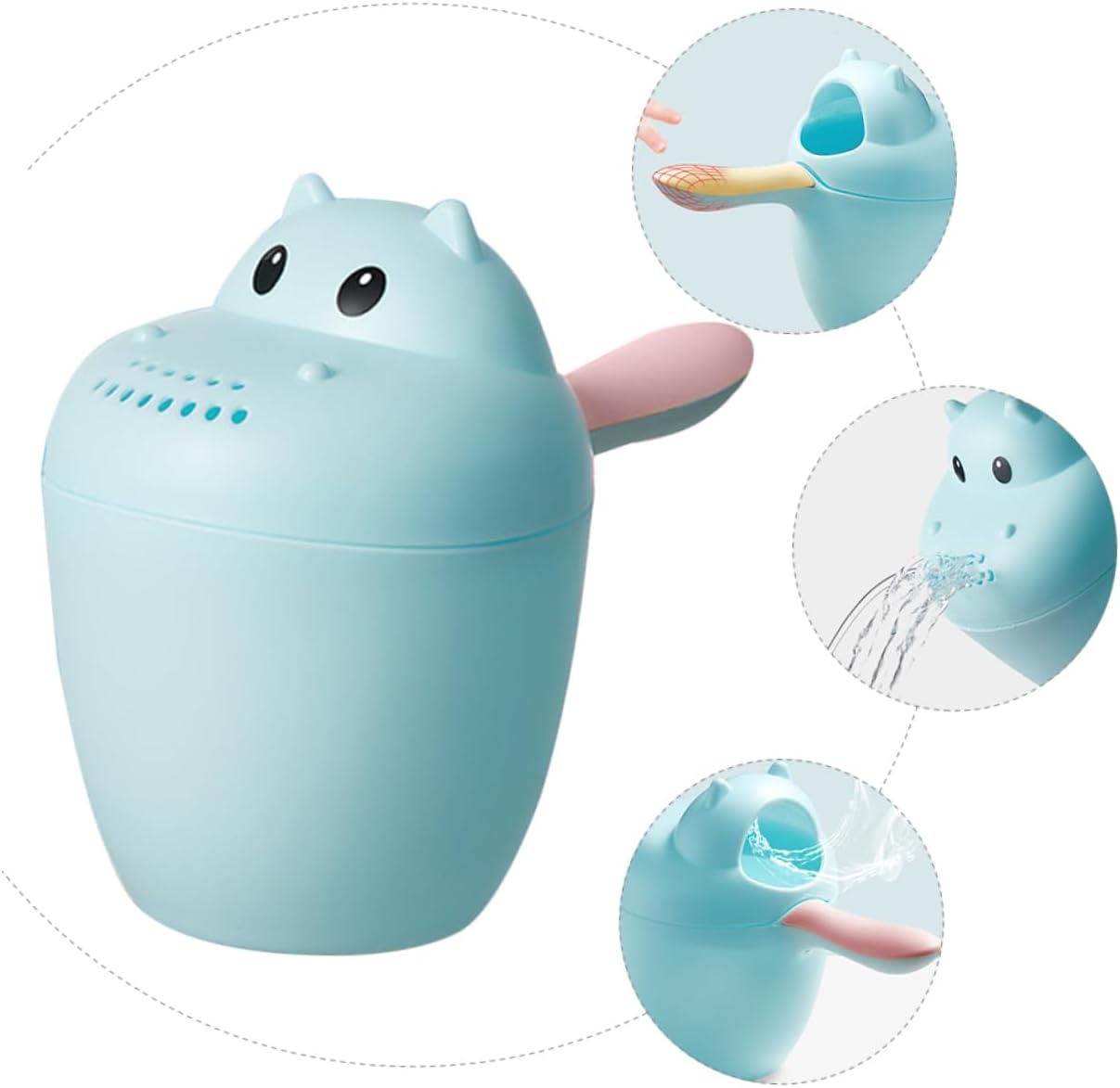 FOMIYES Bath Rinse Cup Multi-functional Animal Design Easy-grip Handle Durable Material Controlled Water Flow for Shower and Hair Washing