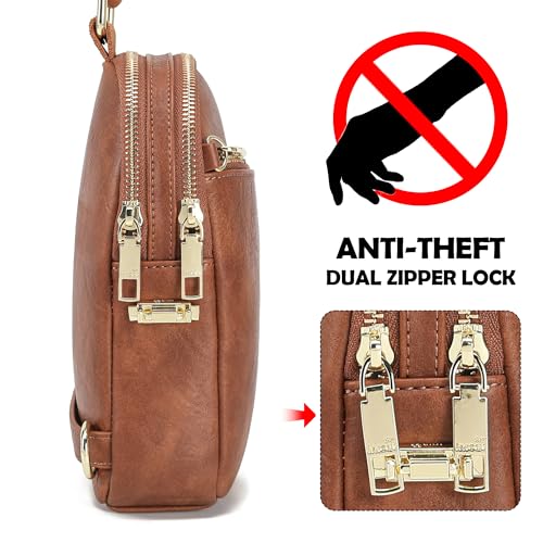 Image of INICAT Travel Sling Bag, Anti Theft Crossbody Bag for Women | RFID Blocking, 8 Card Slots, Back Zippered Pocket, Metal Zippers,Switchable Strap