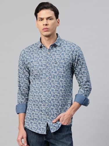 Image of Majestic Man Men's Stylish Floral Print Slim Fit Casual Shirt - Pure Cotton| Full Sleeve | Trendy & Comfortable