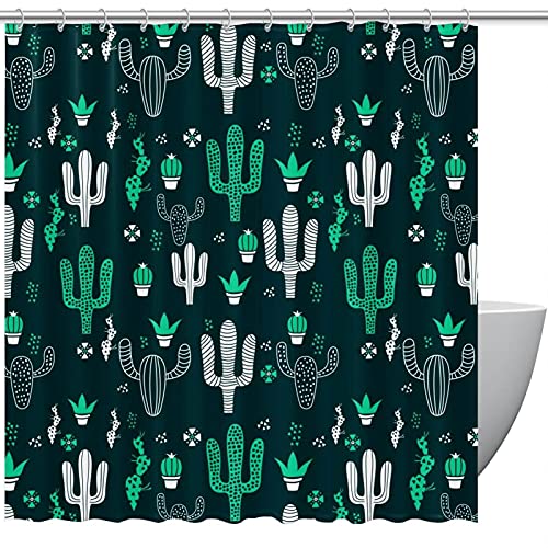 Rideau de douche cactus vert imperméable fini les inondations rideau lavable 183x183cm - 2