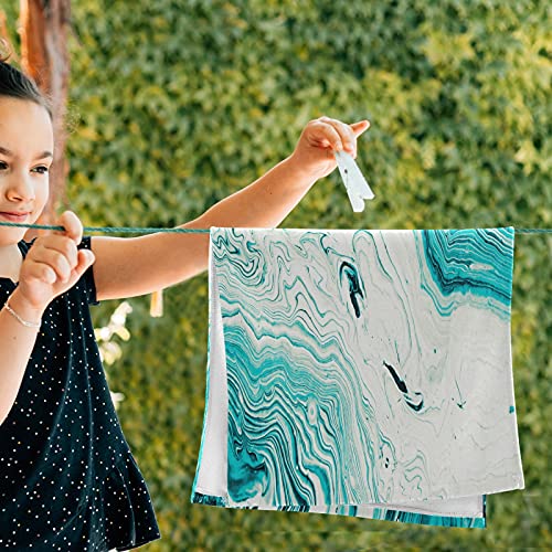 Alaza Blue Marble Swirl Golden Agate Hand Towels Soft Absorbent Decorative Bath Towels Face Towels Set Of 2 For Bathroom Gym Hotel Spa 28 X 14 Inch #TOP4