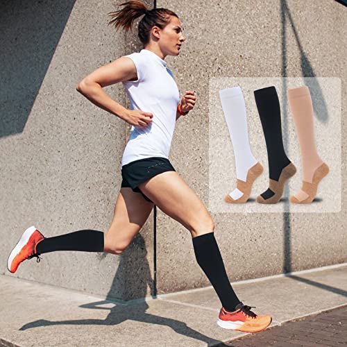 Image of fenglaoda Compression Socks for Women Men 3 Pairs Graduated Compression Support Circulation Socks for Nurses