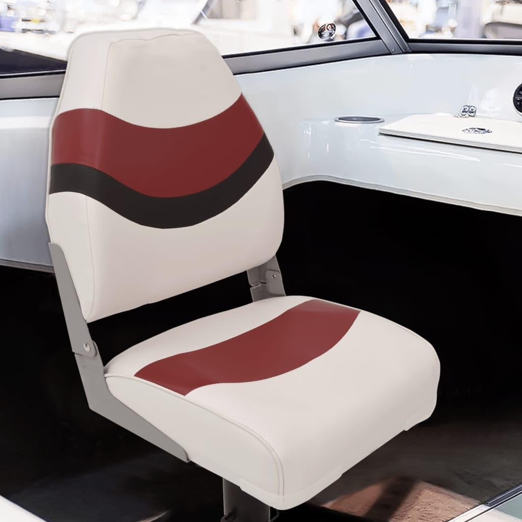 vidaXL Set de Asientos Plegables para Barco 2 uds con Respaldo Alto, Silla de Barco, Asiento de Barco de capitán, Silla de Barco Plegable