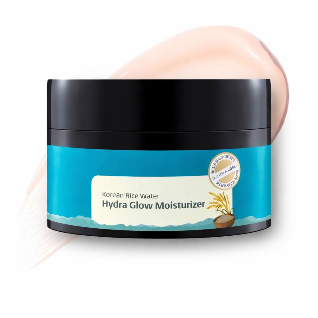 Quantum Leap Korean Rice Water Hydra Glow Moisturizer 100Gm with 5 Hyaluronic Acids, 3% Niacinamide, 5 Ceramides | 5x Hydration & Instant Glass Skin | Oil-Free, Lightweight Gel