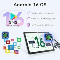 MENTUME Android 16 Tablet 10 Zoll mit Gemini AI, Tablet mit Tastatur, Maus & Stylus, Octa-Core, 24 GB RAM + 256 GB ROM + 1 TB TF, 1920x1200 HD Display, 8MP + 13MP Kamera, 6000 mAh (Rosa Hülle) – Ansicht 4