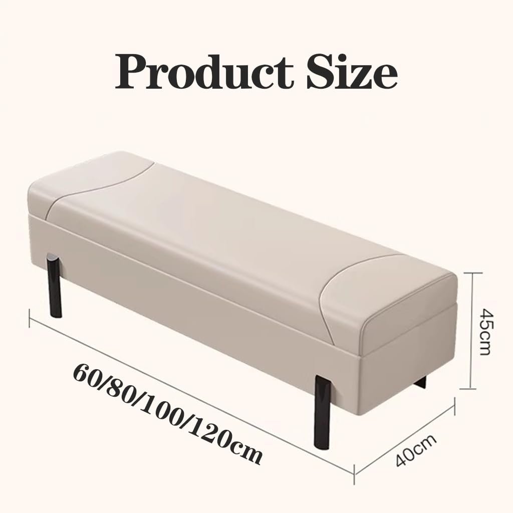 GrayStorageOttomanBenchTapicerowany podnóżek stołek do sypialni i salonu długa kanapa podnóżek i wejście rozwiązanie do przechowywania (100 cm)