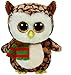Produktbild Carletto Ty 36998 Ty 36998-Wise-Eule mit Schal und Glitzeraugen, Beanie Boo's, X-Mas limitiert, Large 24 cm, braun