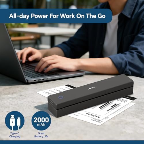 HPRT Portable Thermal Inkless Travel Printer & 10sheets 매트 블랙 — 사진 3
