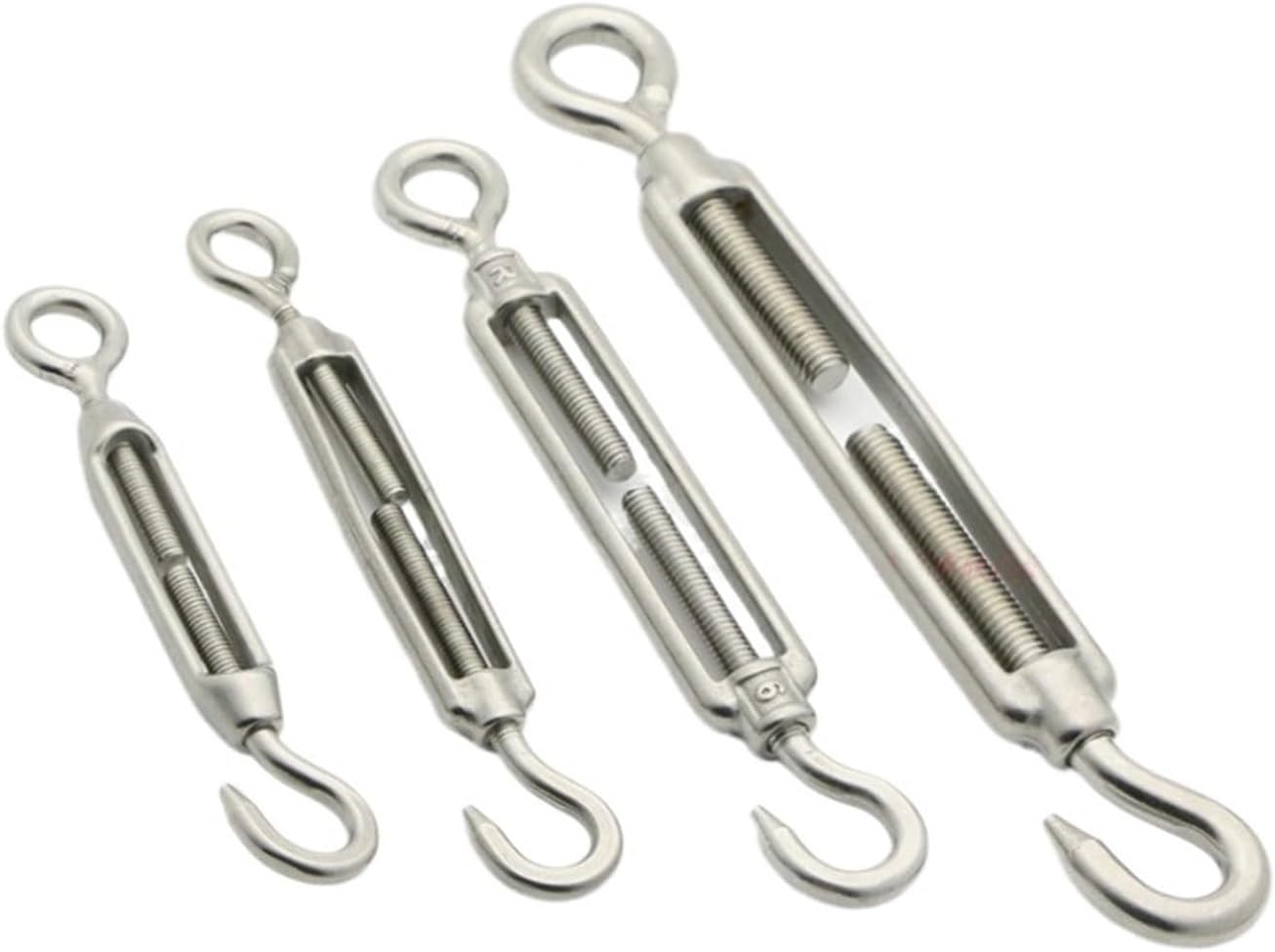 304 Turnbuckle Bolt Hook Rigging Eye Screw Wire Rope Tightening Connector M4/M5/M6/M8 1 pc