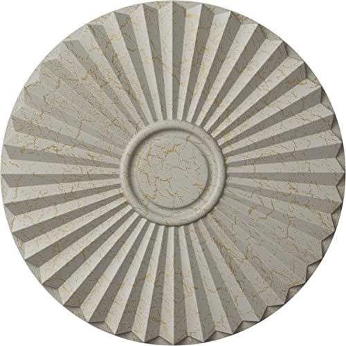 Ekena Millwork CM20SHPCC Shakuras Ceiling Medallion, Pot of Cream Crackle