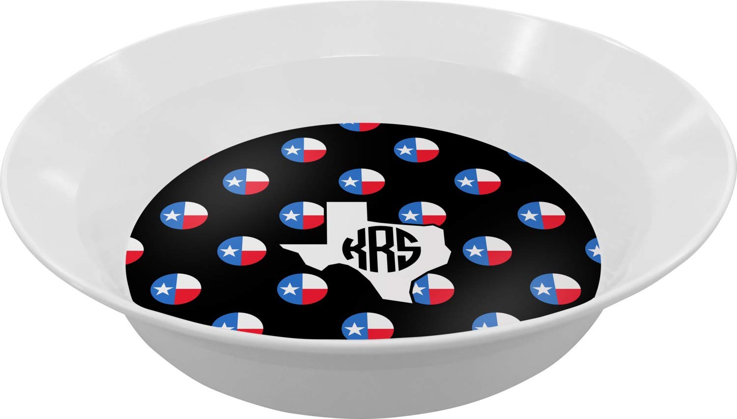 Personalized Texas Polka Dots Melamine Bowl - 12 oz