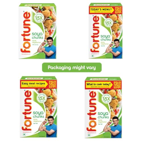 Image of Fortune Soya Chunks, 15x more protein than milk, 200 grams / 200g+25g