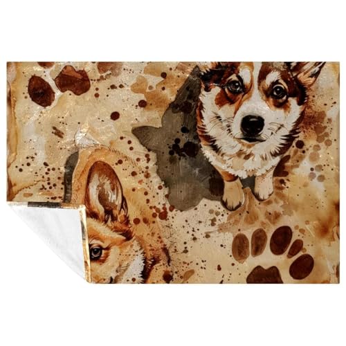 Couverture douce chaude plaid marron lit canapé camping plage