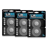 CT-ENERGY Rechargeable cr2032 Batteries 6 Pack 3.6V Lir2032 Battery for Key Fobs Replace 3V CR2032 ML2032