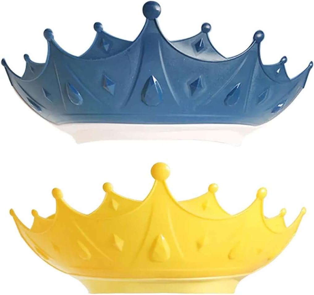 Adjustable Crown Kids Shower Cap - Blue/Yellow